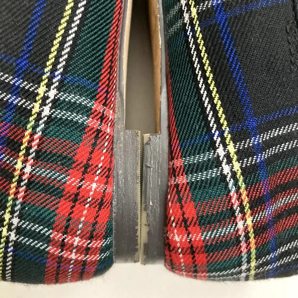 J. Crew Stewart Tartan Plaid Mary Jane Flats Holiday 12 Girls